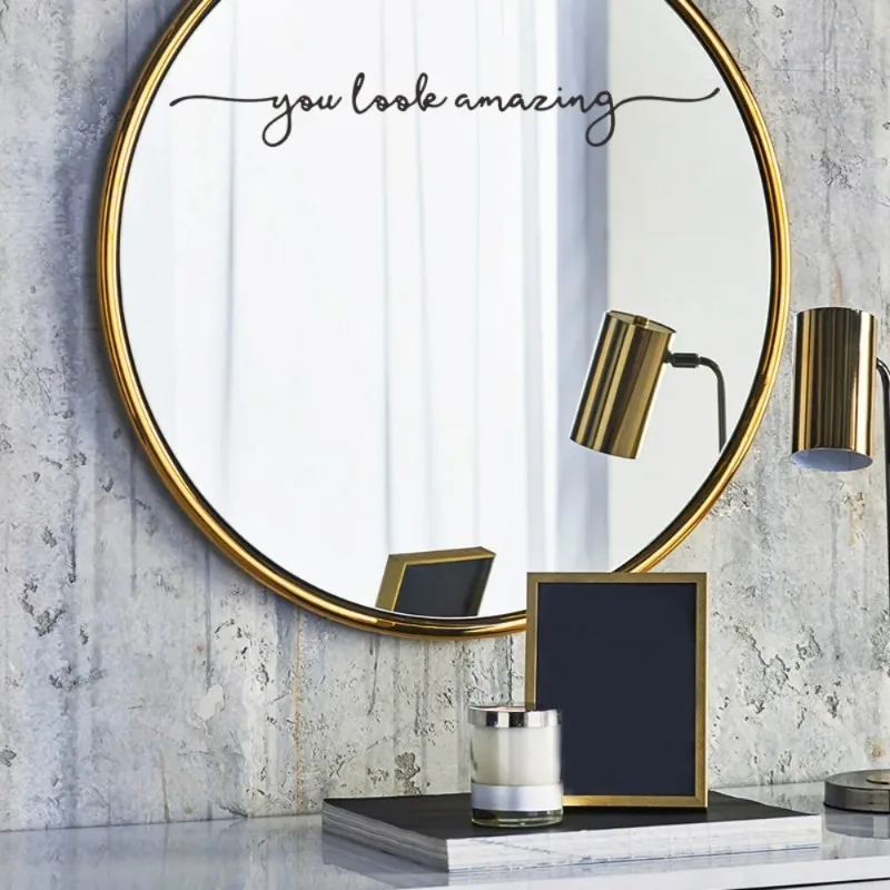 1pc You Look Amazing Wall Sticker for Bathroom Wall Decor Mirror Decals Vinyl Stickers Wall Sticker pegatinas de pared  카페 인테리어