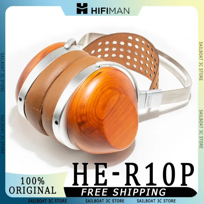 HIFIMAN HE-R10P Wired HiFi Headphones Flat Diaphragm Closed Flat Wooden Bowl Over Ear Monitor Earphone Customized Music Headset