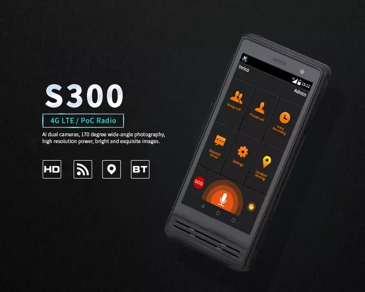 CAMORO Zello POC Walkie-talkie S300 4G GSM/WCDMA/LTE Rete Radio bidirezionale Telefono cellulare subacqueo con posizionamento GPS SOS