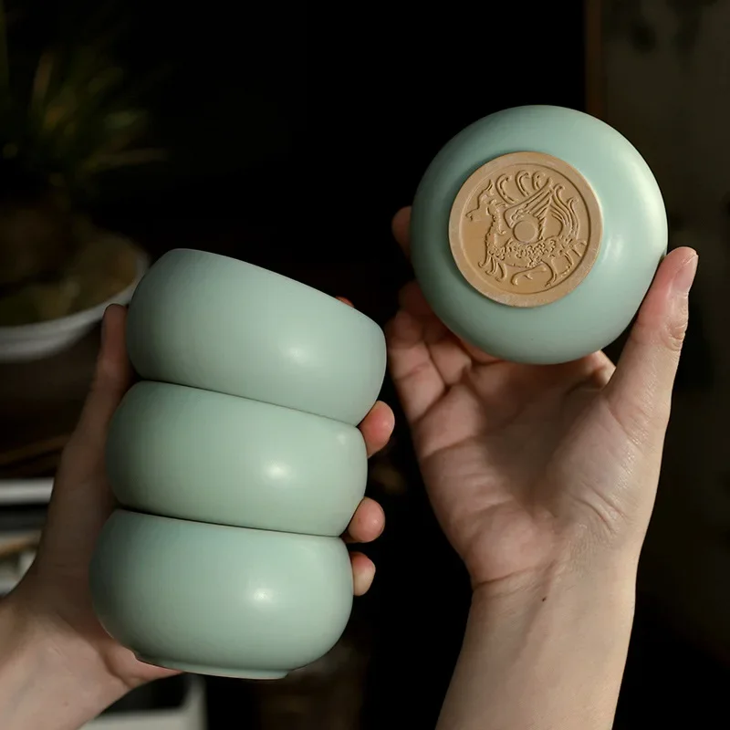 

Ru Kiln Чайная чашка Ru Фарфоровая чайная чашка кунг-фу Подарочная коробка Керамическая чайная чашка Подарочная коробка