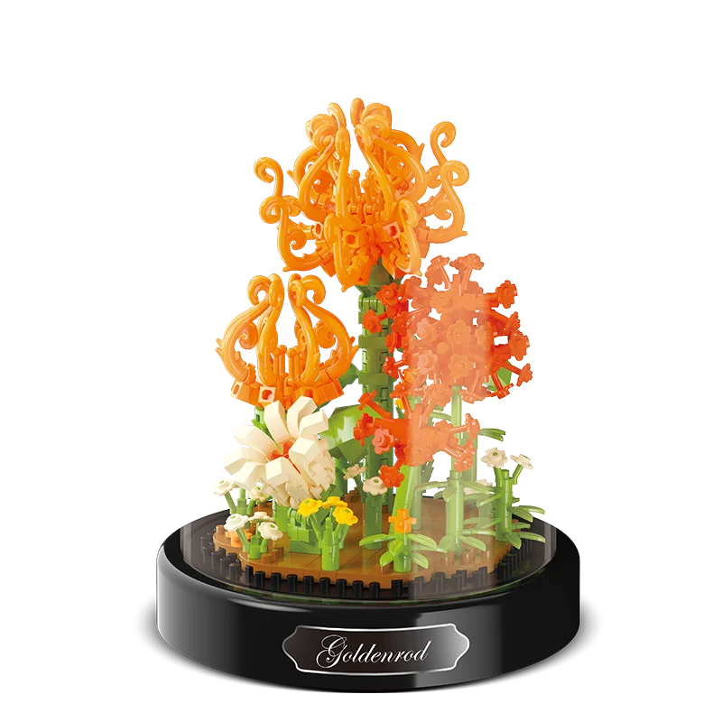 กล่องดอกไม้ประดิษฐ์แบบถาวร ตัวต่อไมโครบล็อก แบบจำลองดอกไม้ DIY ของตกแต่งบ้านและโต๊ะทำงาน ของเล่นตัวต่อดอกไม้