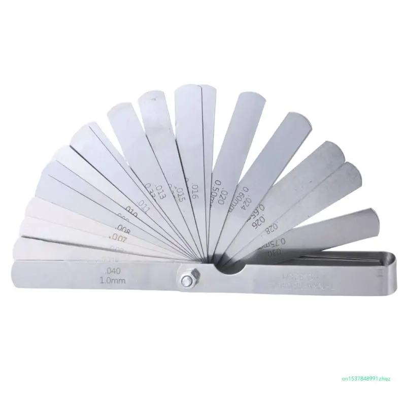 Stainless Steel Feeler Gauge Double Marked Metric and Imperials Measuring Tool 0.03-1mm 32 Pieces