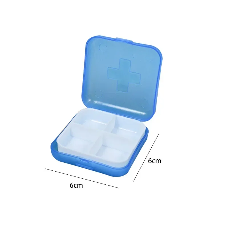 4 Grids Pill Box Organizer Container for Tablets Travel Small Tablet Box Wheat Straw Medicine Container Organizer Boxes