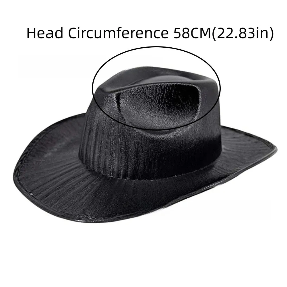 Glamorous Neon Western Hat Glitter Finish Comfortable Fit Western Cowboy Hat All-match EVA Glitter Cowgirl Hat Western Theme image 6