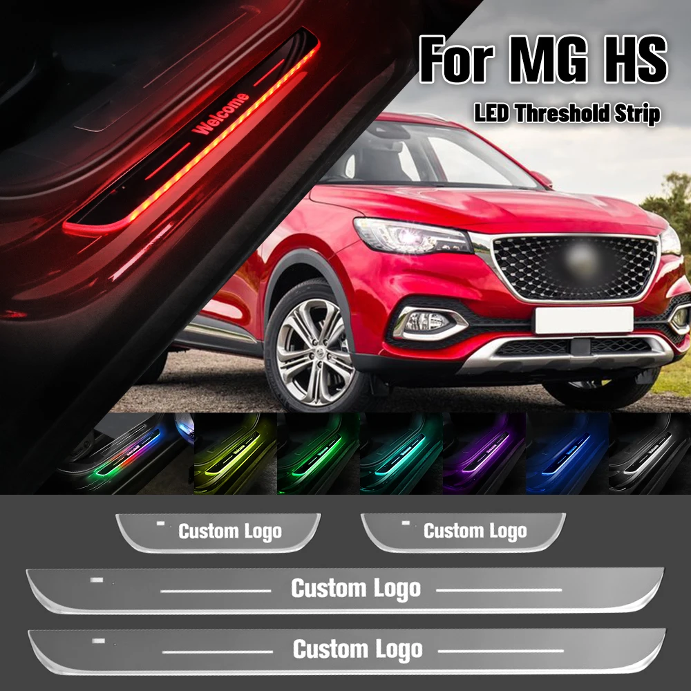 

For MGHS MG HS 2018-2024 Car Door Sill Light Customized Logo LED 2020 2021 2022 2023 Welcome Threshold Pedal Lamp Accessories