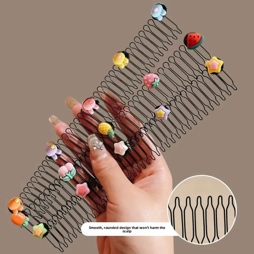 Presentes colorido coração pente de cabelo estrela arco pull-out u forma grampos de cabelo antiderrapante fio invisível hairhoop banda clipe acessórios de cabelo