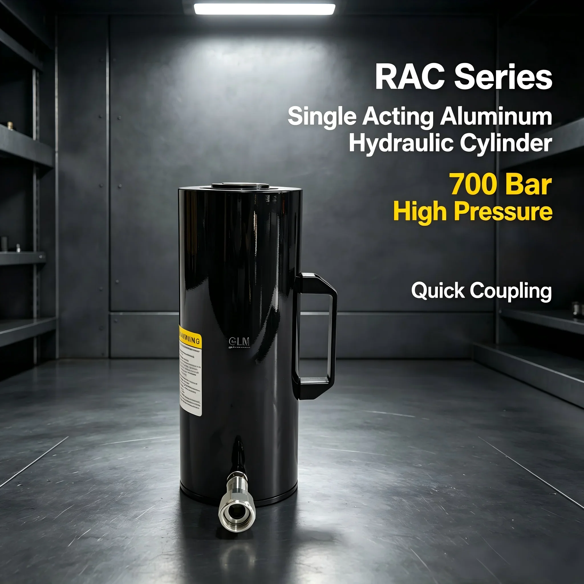 High Precision Single Acting Aluminum Hydraulic Cylinder RAC-508, 50Ton 200mm Stroke 10000PSI Lightweight Lifting Hydraulic Jack