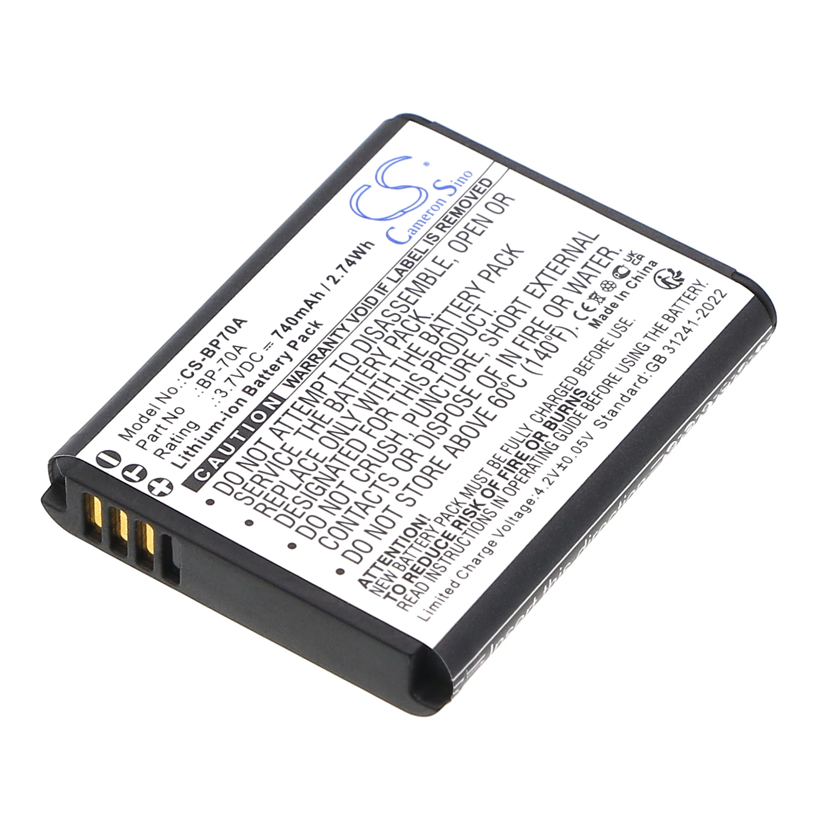 

CS Cameron Sino Kerui New 740mAh Replacement Battery for AQ100, DV100, DV101, DV150, DV150F, DV90, EC-MV800ZBPBUS, EC-PL120ZB