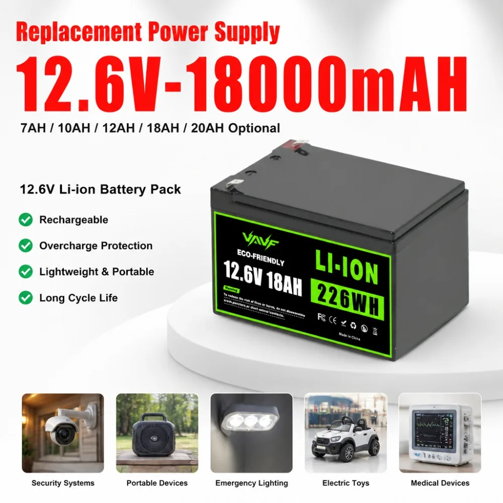 12.6V Li-ion Battery Pack 7AH 12AH 20AH for Sprayer Fish Finder Portable Power Supply Replacement Battery for Small Devices