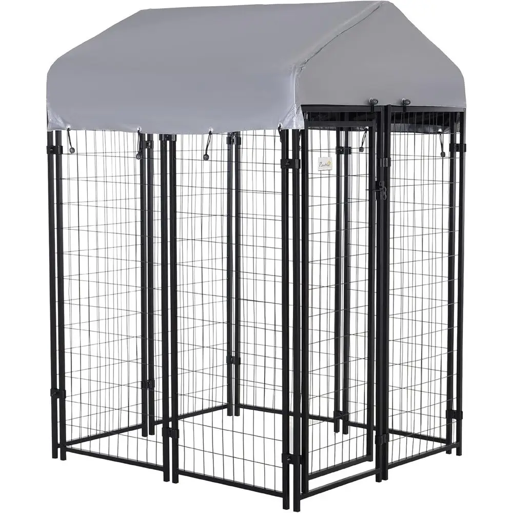 

Прочный вольер для собак 4x4x6 футов с УФ-защитной и водонепроницаемой крышей, подходит для средних собак, петухов, кур, уток