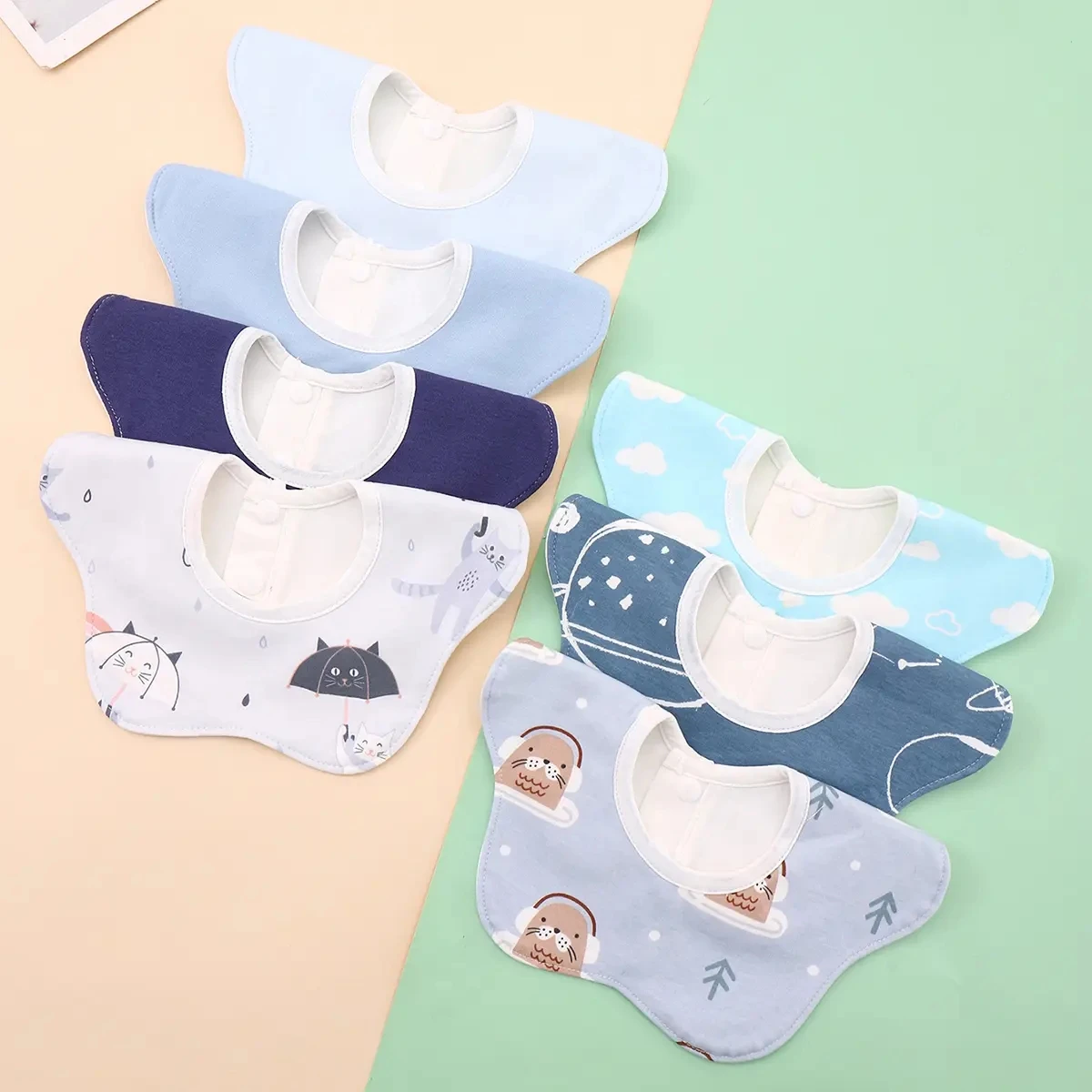 

Детское полотенце-слюнявчик из чистого хлопка, нагрудник с лепестками, водонепроницаемый слюнявчик для новорожденных с рисунком детской лампы, класс А