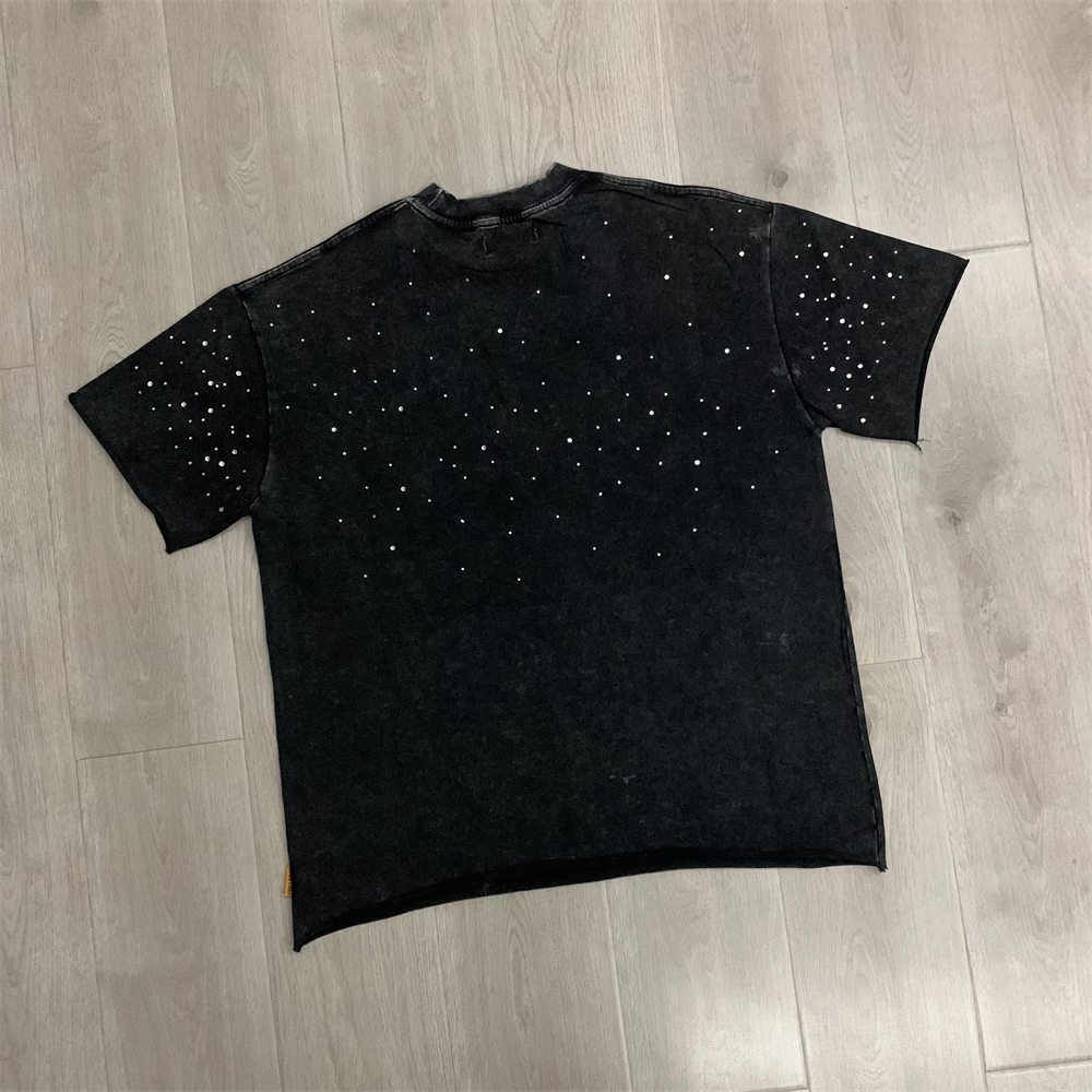 FIRST ROW MADE IN HEAVEN SHINING ANGEL CROPPED T-Shirt Men Women Black Loose Top T Shirt Tee