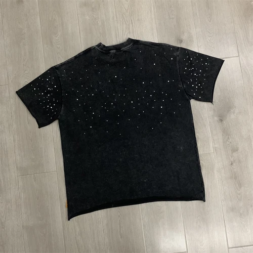 Imagen 2 del producto Camiseta FIRST ROW MADE IN HEAVEN SHINING ANGEL CROPPED para hombre y mujer, camiseta holgada negra