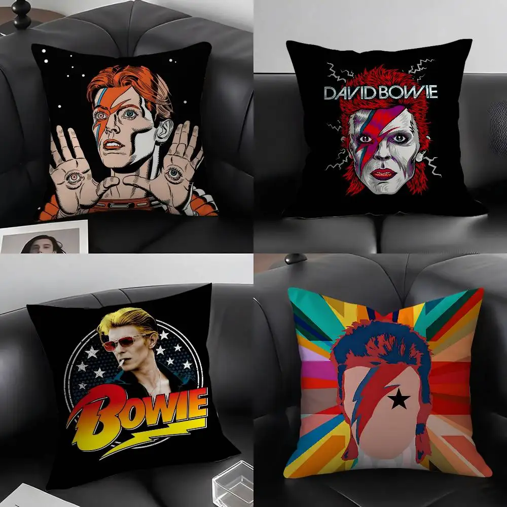 

David B-Bowie Pillow Case Home Dorm Chair Back Short Plush Double-sided Printing Office Nap Time Cushion Cover