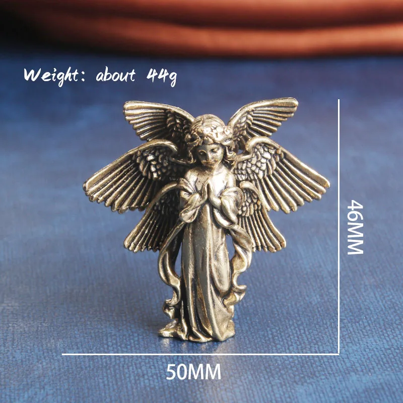 Copper Six Winged Angel God Love Cupid Statue, Small Ornament, Brass Angel Figurines, Desktop Decoration, Home Decor Accessories