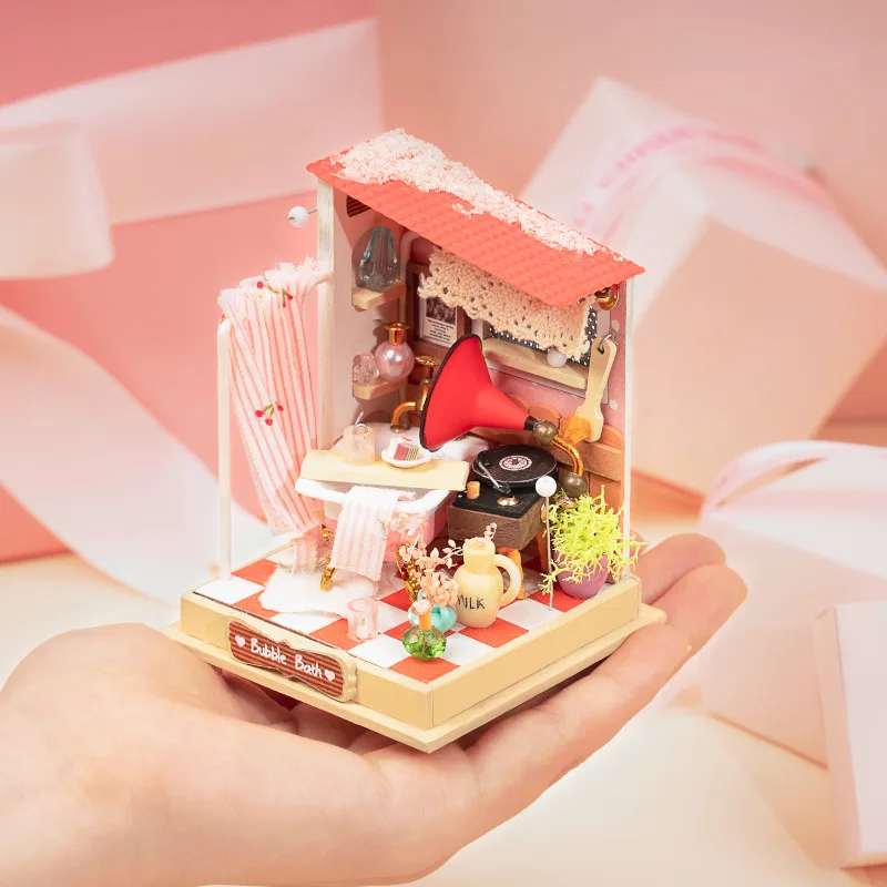 Nuevo DIY microcosmo rompecabezas 3D casa en miniatura cocina dormitorio montaje colección de juguetes juguete educativo para niños regalo de Navidad