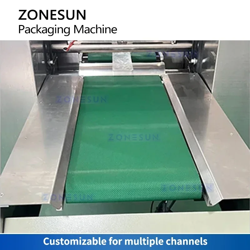ZONESUN Машина для горизонтальной упаковки потока, машина для заполнения горизонтальной формы, 4-стороннее оборудование для упаковки уплотнения ZS-DCF100