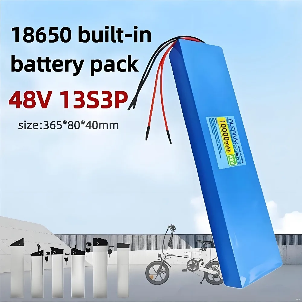 48V 10Ah 13S3P 18650 Battery Pack with BMS, High Power Lithium Replacement for 300W 500W 750W 1000W Electric Scooter & E-Bike