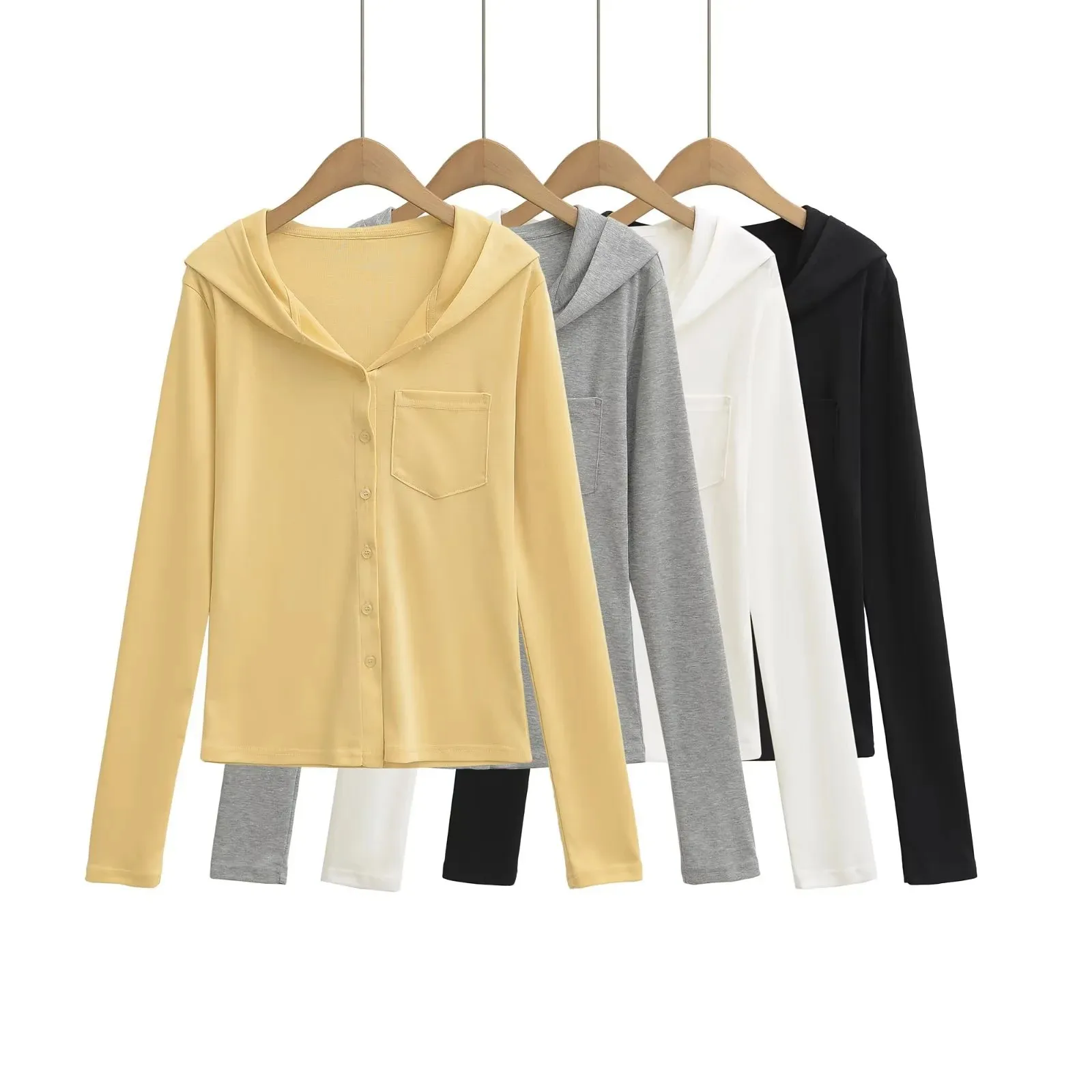 Semi-sheer cool-touch long-sleeve T-shirt for women new summer 2025 model hooded sun-protective casual style lightweight UTCS