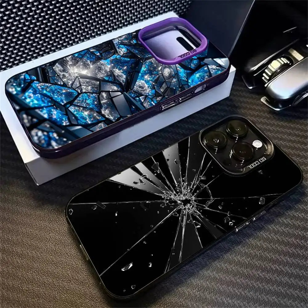 

Shattered Starlight Geometry Phone Case For iPhone 17,16,15,14,11,12,13 Plus,Pro Max,XS,Colorful Silver
