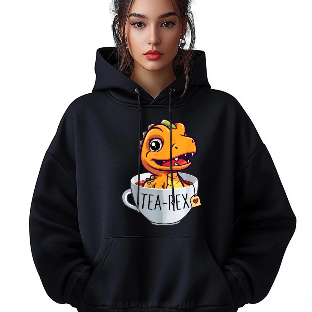 

Funny Tea Rex In A Cup Round Neck Hoodies Valentine Day Hoodies Long Sleeve Gift Idea Discount Gift Idea Hoodies