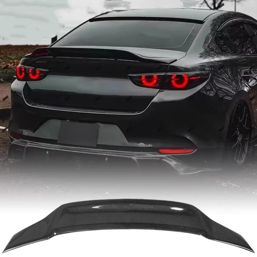 

Задний спойлер (антикрыло) для Mazda 3 Axela 2020-2024, модифицированный, из углеродного волокна, на крышку багажника, аксессуар для автомобиля