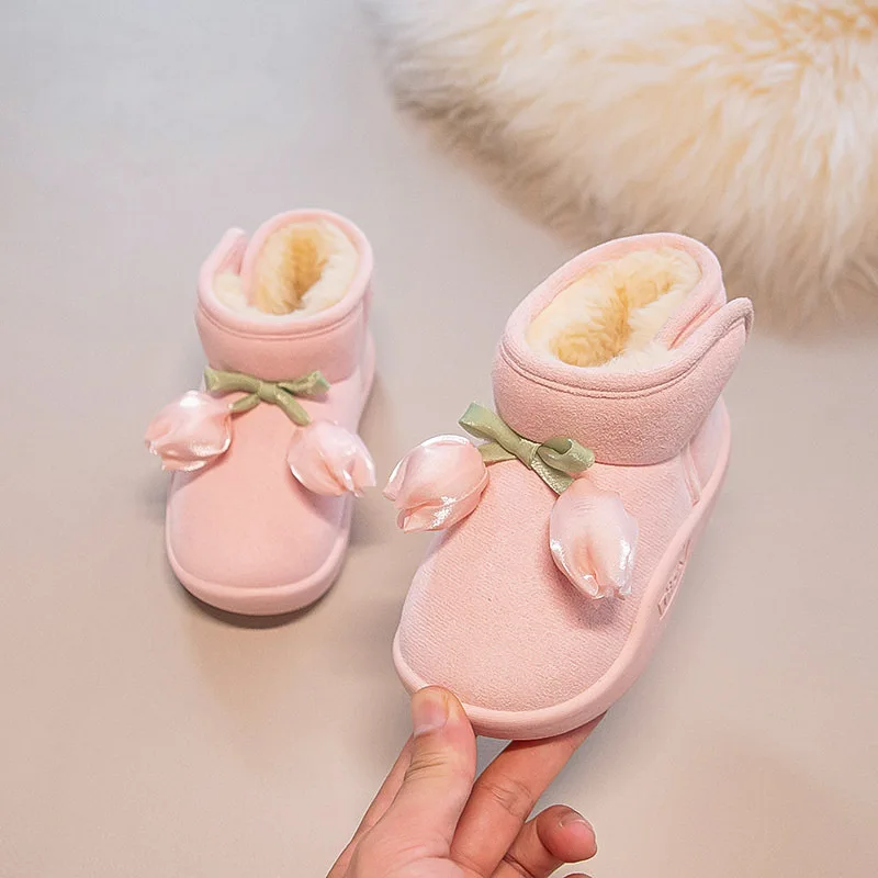 Fashion Baby Shoes 2025winter New Kids Snow Boots Retro Versatile Girls Ankle Boots Comfort Anti Slip Baby First Walkers Zapatos