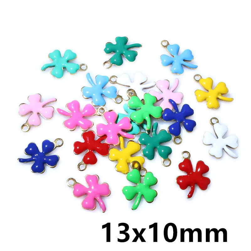 20pcs Random Mix Cute Stainless Steel Enamel Charms Pendant Fish Starfish Flower Evil Eyes DIY Jewelry Making Accessories - view 2