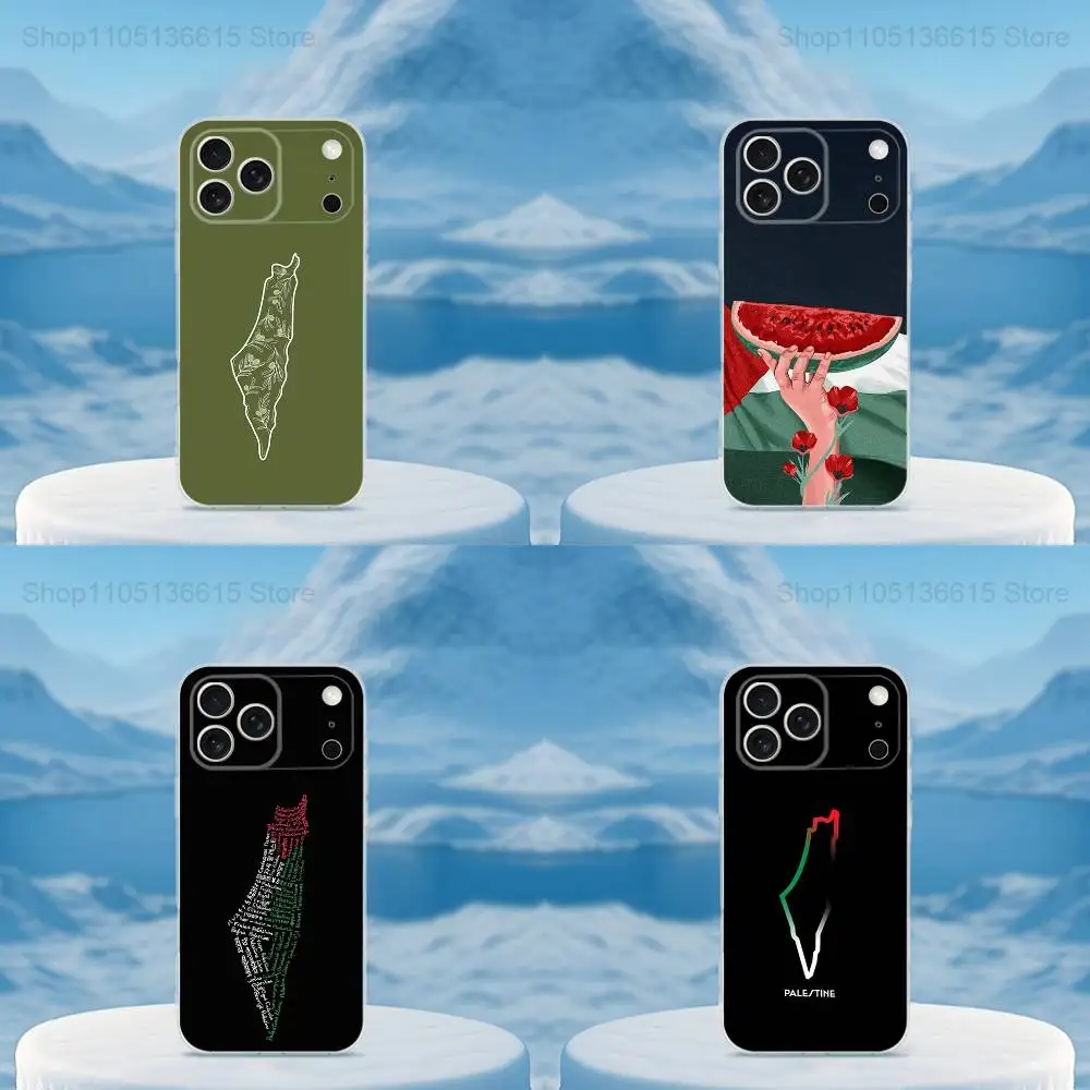 Art Embroidery-PalesTine-ES Phone Case For iPhone 16,15,14,13,12,11,17 Pro,Max,Plus,X,XS,XR,SE,Mini Transparent Soft Cover #1
