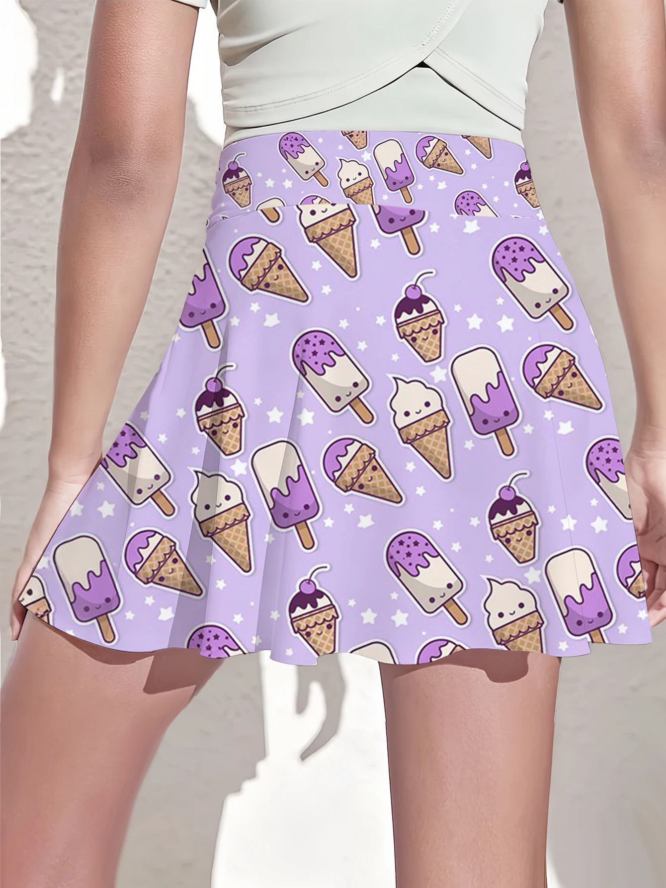 Girls' Summer Ice Cream Fashion Yoga Skirt
