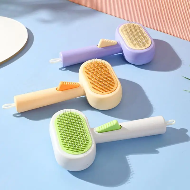 Cat Grooming Brush Cat Comb Dog Comb Pet Comb Ergonomic Anti Slip Pet Brush Supplies Multifunctional Removes Loose Hair And