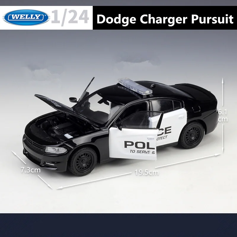 WELLY 1:24 2016 Dodge Charger Pursuit Alloy Police Car Model Diecasts Toy Metal Sports Car Model High Simulation Gifts