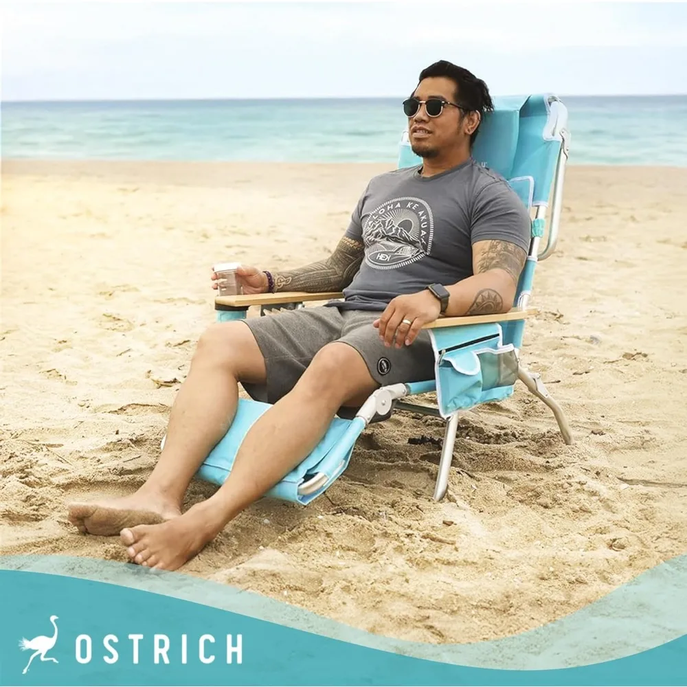 كرسي استرخاء للشاطئ قابل للطي عالي التحمل في الهواء الطلق، أكوا - 3 في 1 للاستلقاء في الحديقة