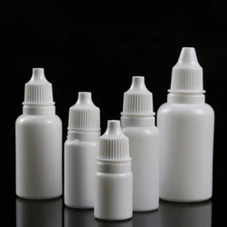 Compte-gouttes compressible en plastique africain blanc, fioles à gouttes pour les yeux, récipient d'encre, résistant à la lumière HI, 5ml, 10ml, 15ml, 20ml, 100 pièces