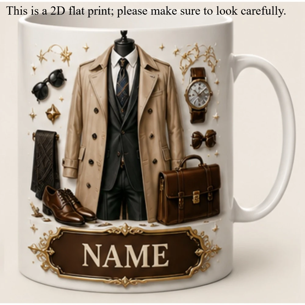 Personalized Fashion Design Coffee Mug Custom Name 2D Print Ceramic Tea Cup Insulated Reusable Gift for Friend Daughter