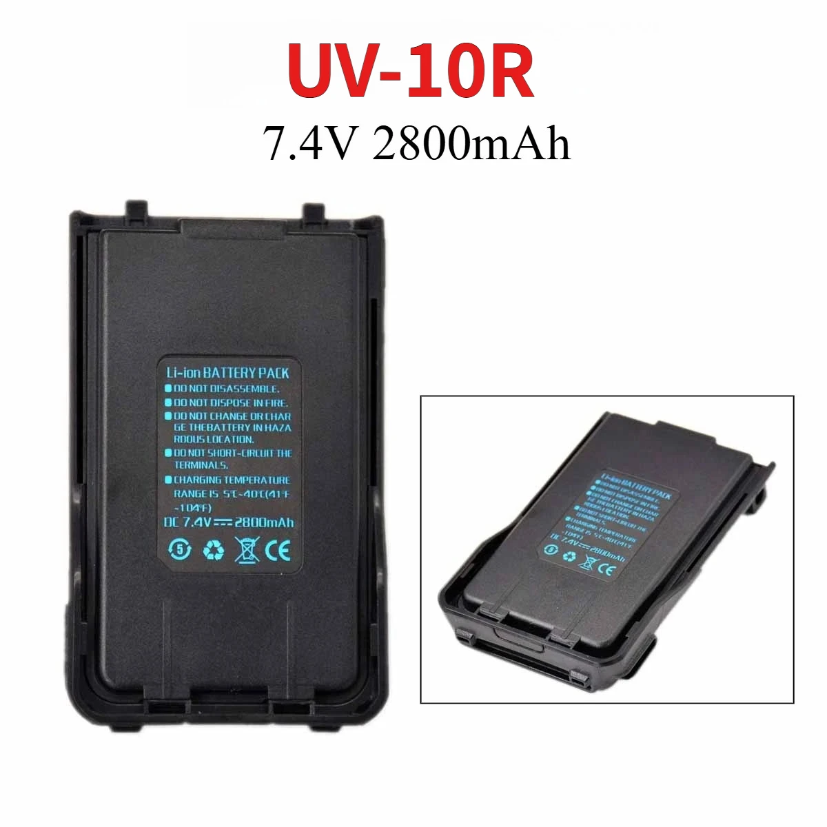 Compatible with Baofeng UV-10R 7.4V 2800mAh Rechargeable Batteries Radio Accessories Walkie Talkie Battery 100% High Quality