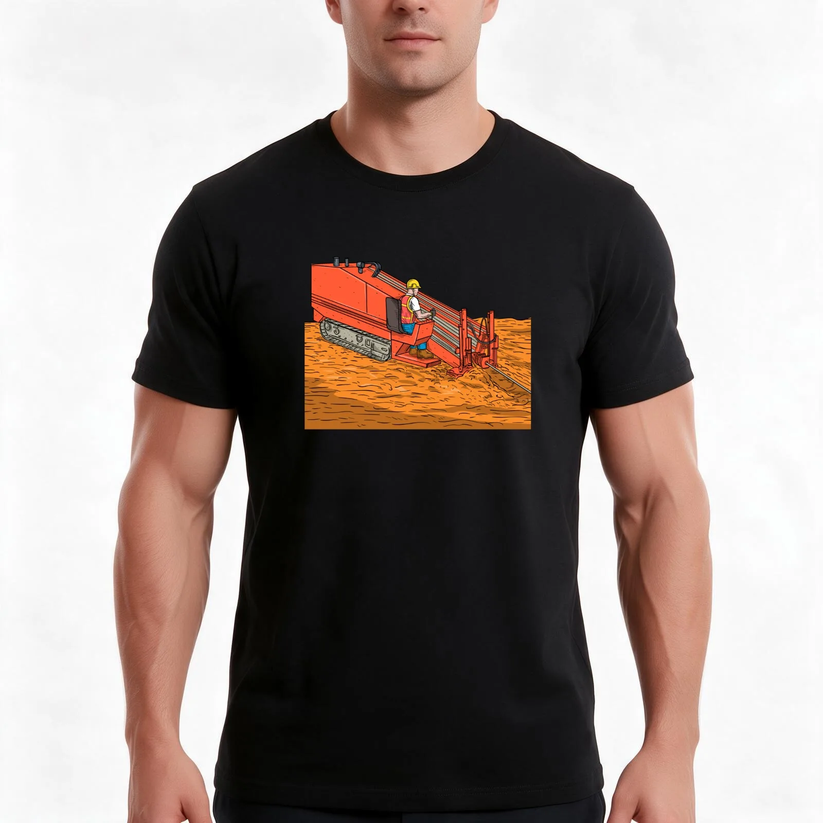 Horizontal Directional Drilling Drill Rig and Construction M T-Shirt, Summer Casual Cotton Tee, Oversized Streetwear Tops