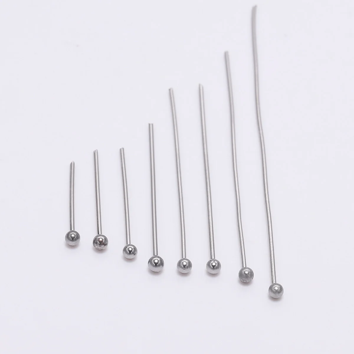 100pcs/Pack Stainless Steel 15-50mm Silver Ball Head Pins For Handmade DIY Jewelry Making Headpin Findings Accessories