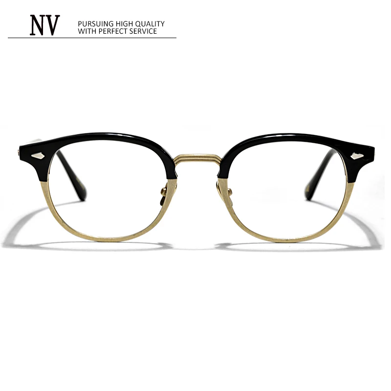 

2024 New Style Fashion Retro Round Two Tone Eyeglass Frames High Quality Acetate Men Women Brand Design Trend Optical Glasses