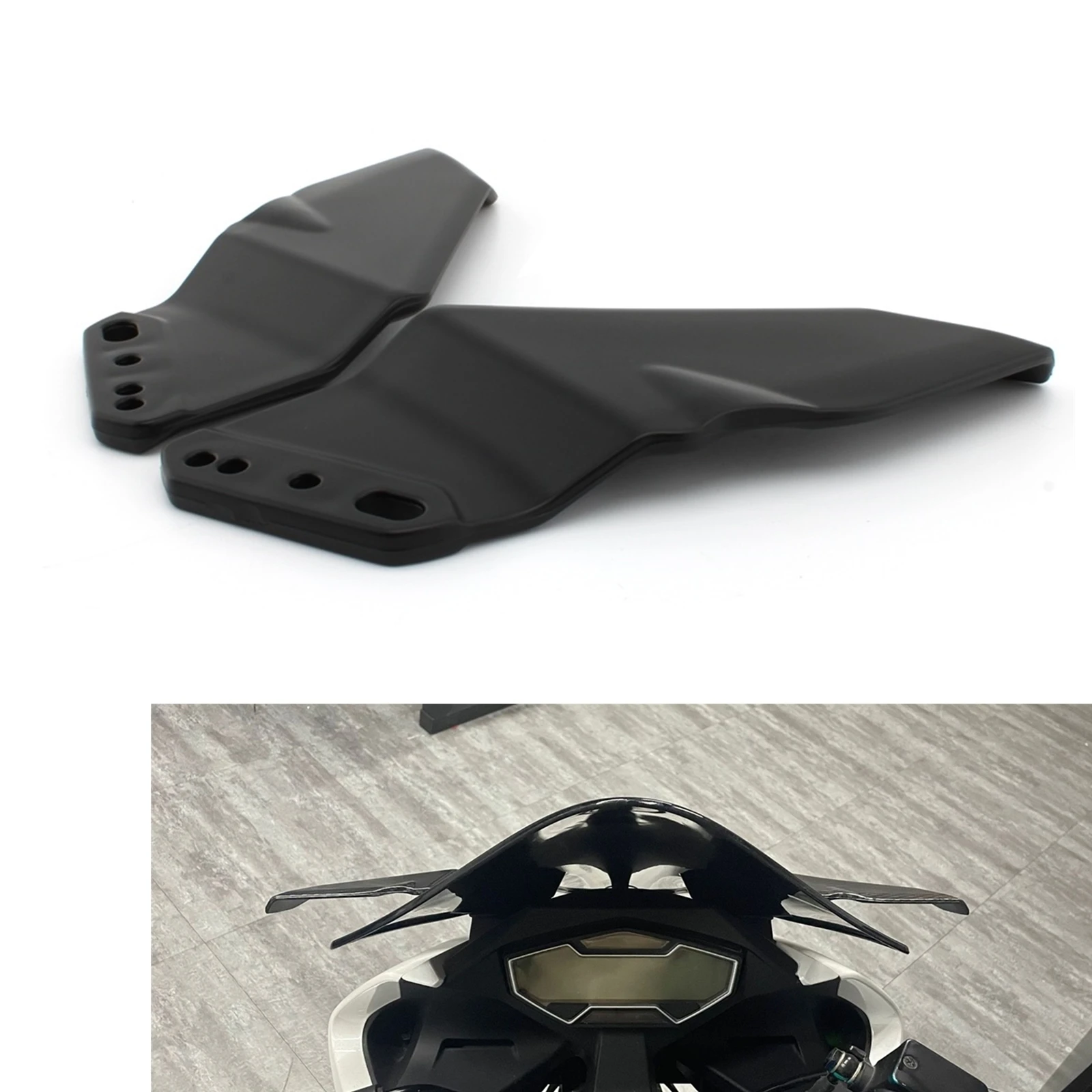 Pour YAMAHA T-MAX530 YZF-R3 YZF-R25 YZF-R125 YZF-R15 YZF-R1 YZF-R6 Avant Pare-Brise Carénage Côté Winglets Spomicrophone