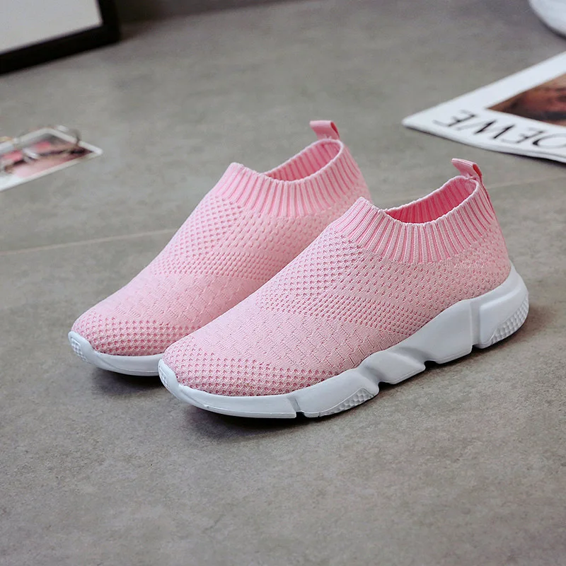 Women Shoes Knitting Sock Sneakers Women Lightweight Casual Slip On Flat Laides Shoes Woman Plus Size Loafers Walking Famela