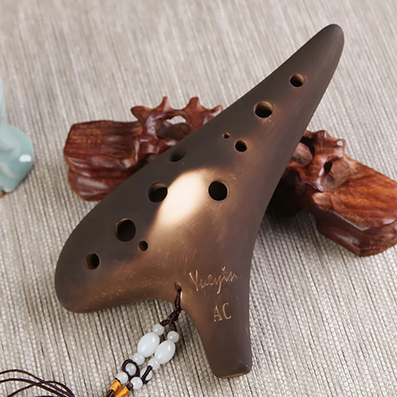 12 Hole Ceramics Ocarina Zelda Instrument Alto C Key AC Smoked Ocarina Flute Beginner Beginner Ocarinas Music Instrument Gifts