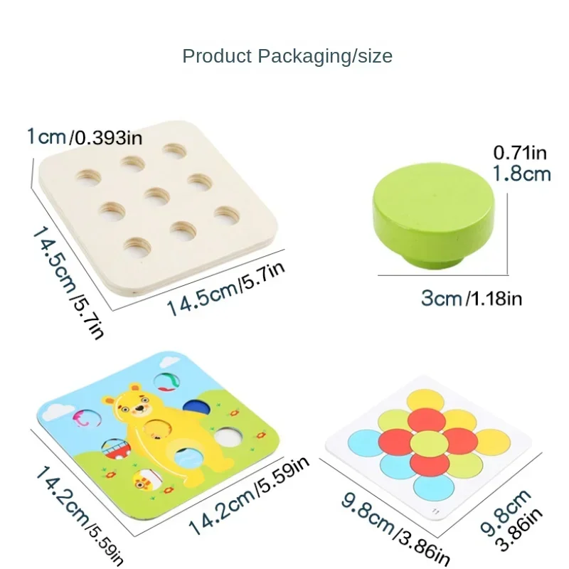 Puzzle dla dzieci do wczesnej nauki Zabawki interaktywne, grzybowa gra do paznokci, puzzle inteligencji, rozpoznawanie kolorów