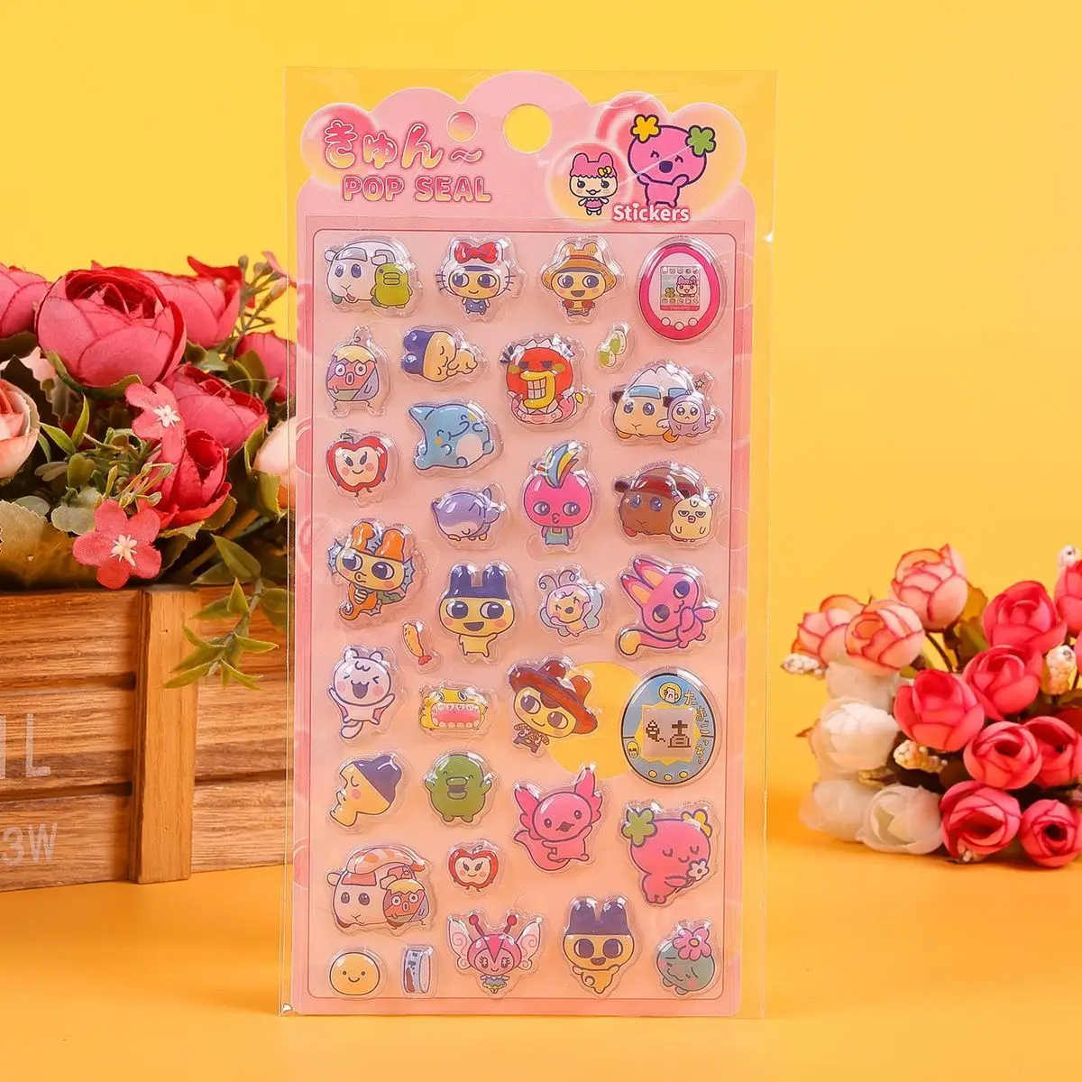 Heiße Tamagotchi 3D-Prägeaufkleber, 2026 Neue Bandai Niedliche Cartoon-DIY-Aufkleber für Handyhüllen & Computer-Desktop Großhandel – Detail 9