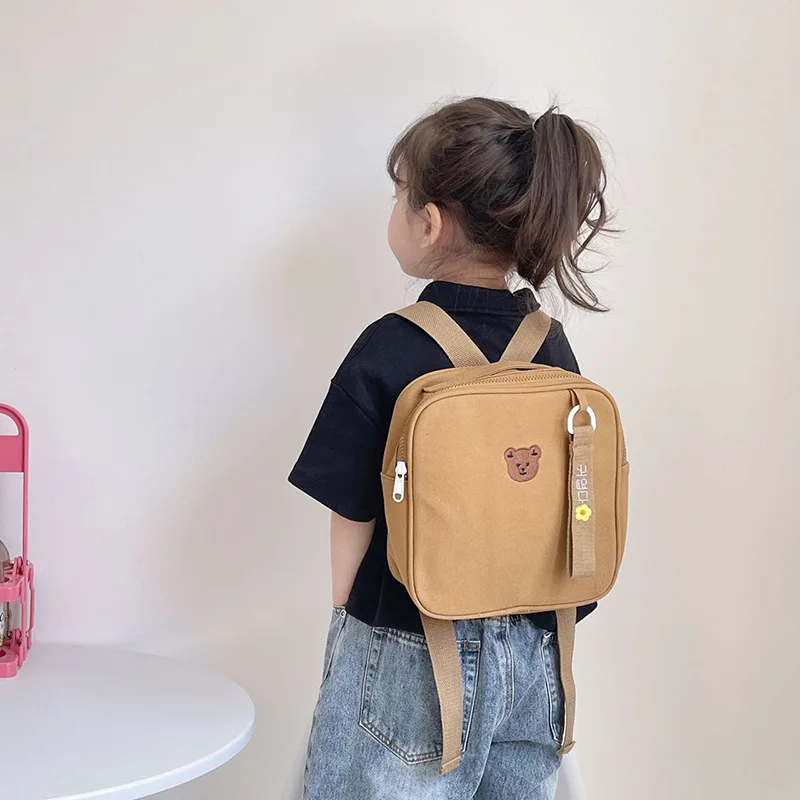 Children\'s Bags Cute Fashion New Retro Bear Kindergarten Schoolbag Men and Women Baby Lightweight Load-Bearing Small Backpacks