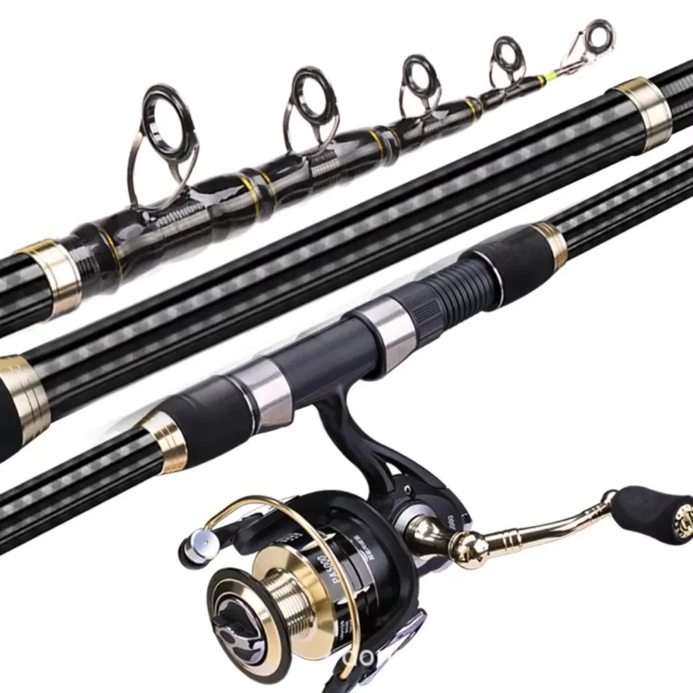 3m 3.6m 3.9m 4.2m Off Shore High Quality Rock Bass Saltwater Grip Surf Ultra Light Spinning Carbon Fiber Telescopic Fishing Rod