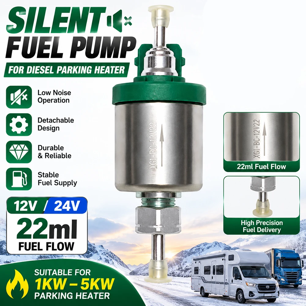 12V/24V Silent Detachable Fuel Metering Pump 22ml for Diesel Parking Heater