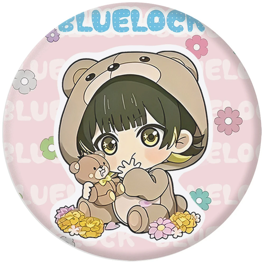 58mm Anime BLOCCO BLU Lsagi Yoichi Mikage Reo Bachira Meguru COSTUME Cosplay Distintivo Pin SPTE Spilla in banda stagnata ﻿   Prop Gilf