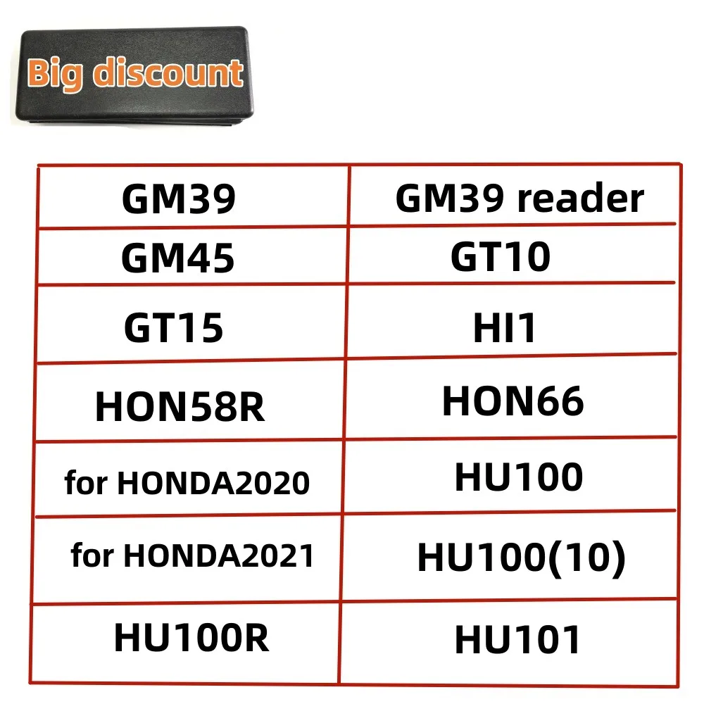 Lishi 2 IN 1 GM39 GM45 GT10 GT15 HI1 HON58R HON66 for HONDA2020 HU100 for HONDA2021 HU100(10) HU100R HU101