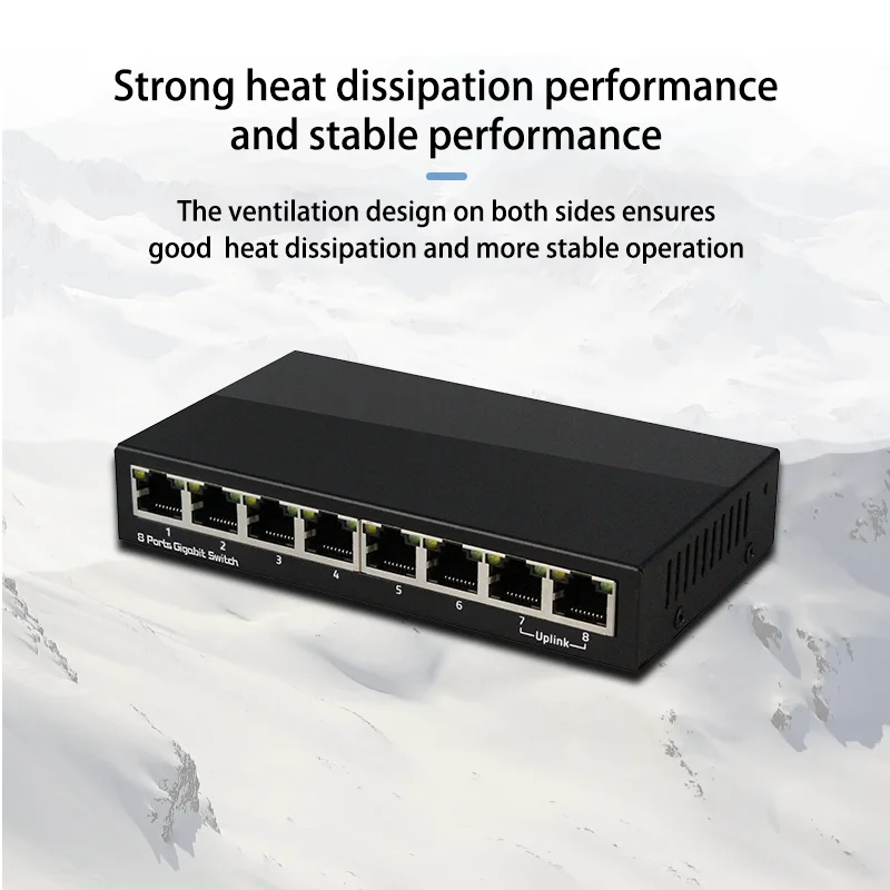 5/8/16/24 พอร์ต Gigabit Switcht 100/1000mbps Gigabit Switch สวิตช์ระดับองค์กร, การตรวจสอบสายเคเบิลเครือข่าย Splitter, ตัวโลหะ